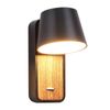 Aplique Led Alpinaluz 6w 2700k Rotación 350º Base Madera "minotti", En Negro