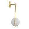 Aplique De Pared Alpinaluz "gota" Esfera Cristal Opalino, E27 G45, En Dorado