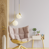 Lámpara Colgante Alpinaluz Moon - E27, Diseño Minimalista, Cristal Opalino, Para Interiores Clásicos, Retro O Contemporáneos, En Dorado