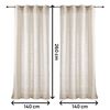 Vipalia Pack 2 Unidades Cortinas Confeccionadas Visillo Semitransparentes Anillas Metal. Beige 140x260 Cm