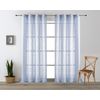 Vipalia Pack 2 Unidades Cortinas Confeccionadas Visillo Semitransparentes Anillas Metal. Azul 200x260 Cm