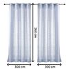 Vipalia Pack 2 Unidades Cortinas Confeccionadas Visillo Semitransparentes Anillas Metal. Azul 300x260 Cm