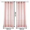 Vipalia Pack 2 Unidades Cortinas Confeccionadas Visillo Semitransparentes Anillas Metal. Rosa 300x260 Cm