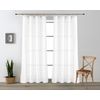 Vipalia Pack 2 Unidades Cortinas Confeccionadas Visillo Semitransparentes Anillas Madera. Blanco 200x260 Cm