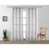 Vipalia Pack 2 Unidades Cortinas Confeccionadas Visillo Semitransparentes Anillas Madera. Gris 200x260 Cm