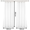 Vipalia Pack 2 Unidades Cortinas Confeccionadas Visillo Semitransparentes Anillas Madera. Blanco 300x260 Cm