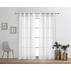 Vipalia - Pack 2 Unidades Cortinas Confeccionadas Rayas Visillo Translucidas Anillas Metal. Color Blanco 140x260 Cm