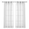 Vipalia - Pack 2 Unidades Cortinas Confeccionadas Rayas Visillo Translucidas Anillas Metal. Color Blanco 140x260 Cm