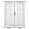 Vipalia - Pack 2 Unidades Cortinas Confeccionadas Rayas Visillo Translucidas Anillas Metal. Color Blanco 140x260 Cm