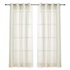 Vipalia - Pack 2 Unidades Cortinas Confeccionadas Rayas Visillo Translucidas Anillas Metal. Color Beige 200x260 Cm