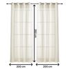 Vipalia - Pack 2 Unidades Cortinas Confeccionadas Rayas Visillo Translucidas Anillas Metal. Color Beige 200x260 Cm