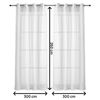 Vipalia - Pack 2 Unidades Cortinas Confeccionadas Rayas Visillo Translucidas Anillas Metal. Color Blanco 300x260 Cm