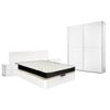 Pack Ahorro: Dormitorio Couple + Armario + Canape Abatible + Colchon Basic Blanco Y Cambria 135x190 Cm