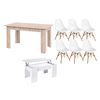 Pack Ahorro: Mesa De Comedor + 6 Sillas, Cambria + Mesa De Centro Blanco