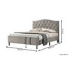 Cama De Matrimonio Jessy 135cm Gris En Terciopelo + Colchon Top Viscoelastico De 28 Cm