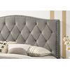 Cama De Matrimonio Jessy 135cm Gris En Terciopelo + Colchon Top Viscoelastico De 28 Cm