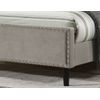 Cama De Matrimonio Jessy 150cm Gris En Terciopelo + Colchon Top Viscoelastico De 28 Cm