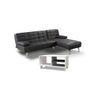 Sofa Cama Chaise Longue Xs Negro + Mesa De Centro Dn Blanco