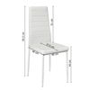 Pack Mesa De Comedor O Cocina Blanco Y Cambria + 4 Sillas En Polipiel/metal Marron