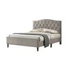 Cama De Matrimonio Jessy 135cm Gris En Terciopelo + Colchon Viscoelastico De 23 Cm