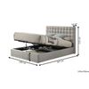 Cama Canape Abatible Trizen 135cm Gris En Terciopelo + Colchon Viscoelastico De 23 Cm