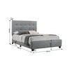 Cama De Matrimonio Con Somier Emily 135cm Gris + Colchon Basico De 18 Cm