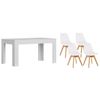 Pack Mesa Extensible De Comedor O Cocina Blanco + 4 Sillas Nordic Blanco