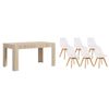 Pack Mesa Extensible De Comedor O Cocina Cambria + 6 Sillas Nordic Blanco