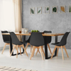 Pack Mesa De Comedor O Cocina Madera Maciza 160cm + 4 Sillas Nordic Gris