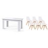 Pack Mesa Fija De Comedor O Cocina Blanco + 6 Sillas Nordic Blanco