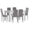 Pack Mesa De Comedor O Cocina Blanco + 6 Sillas En Polipiel/metal Gris