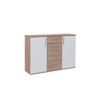 Comoda Aparador Joana 2 Puertas Y 4 Cajones Blanco Y Cambria 120x82 Cm