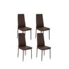 Silla De Comedor En Polipiel/metal Marron, 4 Unidades