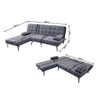 Sofa Cama Chaise Longue Keren Xs 198cm Azul