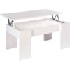 Mesa De Centro Elevable Elise, Blanco Y Cambria 90x50 Cm