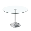 Mesa Redonda De Cristal Templado 90cm. Comedor O Cocina Gris