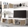 Conjunto Mueble De Salon Alida Br, Blanco Y Roble 200x43 Cm