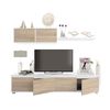 Conjunto Mueble De Salon Alida Br, Blanco Y Roble 200x43 Cm