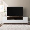 Mueble Tv Tamiko 4 Puertas, Blanco Y Roble 138x36 Cm