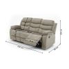 Sofa Reclinable Manual Houston 3 Plazas Marron