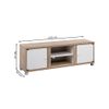 Mueble Tv Dela Cabinet 2 Puertas, Blanco Y Cambria 150x50 Cm