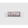 Mueble Tv Dela Cabinet 2 Puertas, Blanco Y Cambria 150x50 Cm