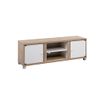 Mueble Tv Dela Cabinet 2 Puertas, Blanco Y Cambria 150x50 Cm