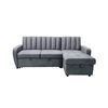 Sofa Cama Chaise Longue Rio 219cm Gris En Terciopelo