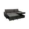 Sofa Cama Chaise Longue Rio 219cm Gris En Terciopelo