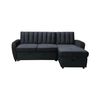 Sofa Cama Chaise Longue Rio 219cm Negro En Terciopelo