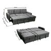 Sofa Cama Chaise Longue Rio 219cm Negro En Terciopelo