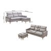 Sofa Agora + Puff Convertible En Chaise Longue 196cm Beige