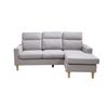 Sofa Agora + Puff Convertible En Chaise Longue 196cm Beige