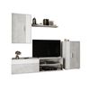 Conjunto Muebles De Salon Mini Barato, Blanco Y Gris, 190x165cm